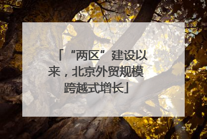 “两区”建设以来，北京外贸规模跨越式增长